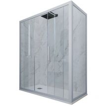 Cabine parois douche coulissante 80x130 Bleu Vintage Glam Duo