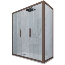 Forte - Cabine parois douche coulissante 80x160 Chocolat Glam Duo