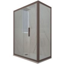 Forte - Cabine parois douche coulissante 90x130 Chocolat Deco Duo