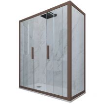 Cabine parois douche coulissante 90x130 Chocolat Glam Duo