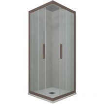 Forte - Cabine parois douche coulissante 90x90 Chocolat Kolors