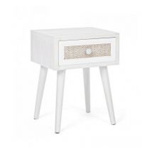 Yes Everyday - Table de chevet en mdf un tiroir Blanc montiel 35x30x h46,5 cm