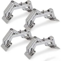 Tigrezy - Cabinet Door Hinges Door Hinges 170 Degree Cabinet Hinges, Kitchen Cabinet Invisible Hinge, Wide Angle Door Hinge Set of 4, with Buffer