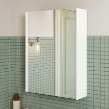 Bridge Beno - Meuble de Salle de Bain Mural avec Porte-Miroir – Armoire Compacte à 1 Porte Réversible (Gauche/Droite), Étagère Réglable Intérieure et