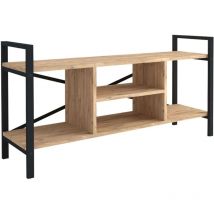 Miroytengo - Cabinet télévisé pour Rus 4 Black Hol et Oak Safir 120x63x37 cm