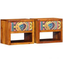 Vidaxl - Mesitas de noche 2 uds madera maciza de acacia 40x35x35 cm