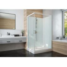 Leda – Cabine de douche 100 x 80 cm – Accès d'angle – Portes coulissantes – Verre transparent