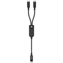 Câble 2en1 double USB-C - 2x USB-C 100W 480Mb/s - noir