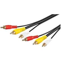 Câble De Connexion Audio Vidéo Composite, 3x Rca Avec Câble Vidéo Rg59, 3 Connecteurs Cinch 3 Connecteurs Cinch. Longueur De Câble 10 M