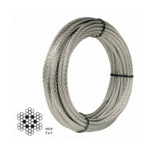 Câble acier inox 7x7 (au mètre) Godet câble: 4 mm - Charge de rupture mini: 9.00 kN