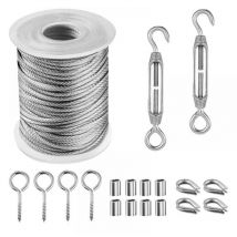 Câble Acier Inoxydable,Corde en Acier Inoxydable à Suspendre,File a Linge Extérieur,Corde à Linge Acier Exterieur,Câble Métallique Extérieur,Corde à