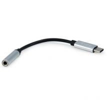 Conceptronic - Equip 133474 cable de teléfono móvil Negro, Plata 0,15 m usb-c 3,5 mm
