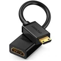 Cable adaptador HDMI hembra - mini HDMI macho 4K 60Hz HEC ARC 22cm negro
