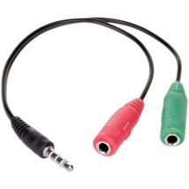 Akyga - Câble adaptateur AK-AV-08 audio [1x Jack mâle 3.5 mm - 2x Jack femelle 3.5 mm] 15 cm noir Y619863