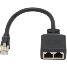 Câble adaptateur répartiteur RJ45, noyau plaqué or pour éviter les interférences de signal, câble répartiteur Ethernet RJ45 1 à 2 ports pour la