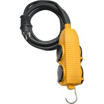 Brennenstuhl - Cable alargador con bloque de toma de corriente m vil powerblock 4 tomas con solapas, 1 clavija 2P+T - IP44 10m - H07RN-F 3G1.5