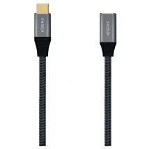 Cable usb 3.2 Gen2X2 Aluminio 20Gbps 5A 100W, Tipo usb-c/m-usb-c/h, Gris, 1.0M - Aisens