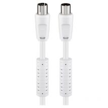 Wentronic - Goobay 50725 - Cable coaxial (iec, iec, 5 m, Macho/Hembra, Blanco, 75 ω)