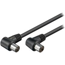 Cable antenne coaxial mf - 1.5m - Coude - Noir