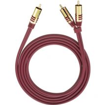 Oehlbach - Câble audio 20561 [2x Cinch-RCA mâle - 1x Cinch-RCA mâle] 1.00 m rouge contacts dorés R01991
