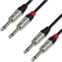 Adam Hall - Cable Audio Rean 2 Jacks 6,3mm Mono a 2 Jacks 6,3mm Mono 6m Adam K4tpp K4tpp0600