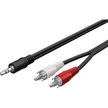 Cable Audio Stereo Jack 3.5mm Male Vers 2xrca Males - 20m - Noir