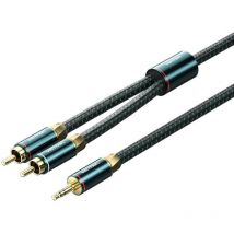 Vention - Cable audio bcsgf/ 2x rca male -- jack 3.5 male/ 1m/ green & black