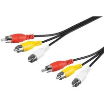 Câble De Connexion Audio Vidéo Composite, 3x Rca, 3 Connecteurs Cinch 3 Connecteurs Cinch. Longueur De Câble 2 M