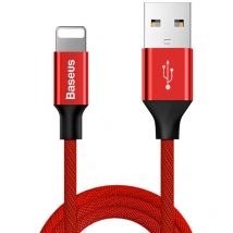 Basetech - Cable usb trenzado de tela - iPhone Lightning 1,8 m - rojo