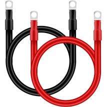 Cable Batterie Voiture 25mm² 50cm Câble Onduleur de Batterie 3AWG 12V Câble de Batterie avec M10 Cosses à œillets pour Camion Auto Moto Marine