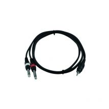 Omnitronic - Câble câble de raccordement câble jack 3,5 mm 2x jack 6,35 mm AC-35 1,5 m