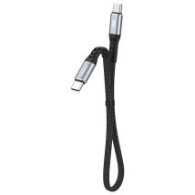 Câble câble plat court USB-C - USB-C L10C PD 100W 23cm noir