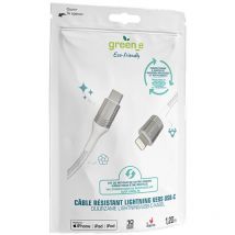 Cable charge rapide lightning vers usb-c 1.3m blanc Greene GR2035