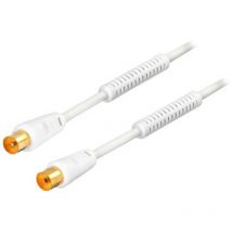 Hdsat - Cable coaxial blanc Mâle/Femelle longueur 10m plaqué or