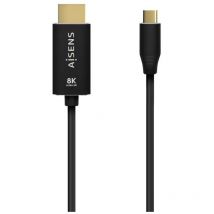 Aisens - Cable Aluminium Converter usb-c To hdmi 2.1 8k@60Hz, usb-c/m-hdmi/m, Black, 2.0m
