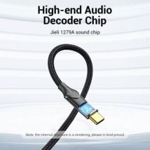 Vention - Cable Conversor bguhf/ 2x rca Macho - usb Tipo-C Macho/ 1m/ Gris