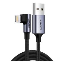 Ugreen - Câble coudé pour iPhone usb - Lightning mfi 2.4A 1m noir