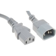 Câble d'alimentation, Gris, Connecteur C13, IEC vers C14, CEI, 500mm ( Prix pour 1 )