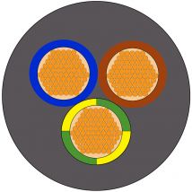 Rs Pro - Câble d'alimentation 3G1 mm², gaine pvc Gris, 100m ( Prix pour Bobine de 100 Mètres )