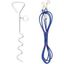 Câble d'attache pour chien avec piquet de sol 3 m Vidaxl