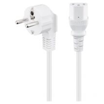 Goobay 95140 cable de transmisión Blanco 2 m Enchufe tipo f iec C13
