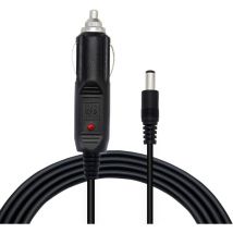 Dpzo - Cable de alimentación para coche, camión y autobús (1,5 m, 2 unidades) (conector macho de 5,5 x 2,5 mm a conector de encendedor de 12 v cc)