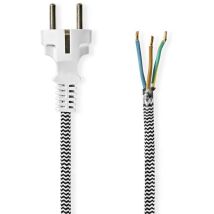 Cable de alimentación para plancha 3 metros Blanco – Conector tipo europeo – PVC resistente – 10A – 250V