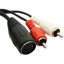 Goobay 50004 cable de audio 0,2 m DIN (5-pin) 2 x RCA Negro, Rojo, Blanco