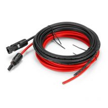 Lucky-88 - ccykxa Cable de extensión para panel solar (5 m rojo + 5 m negro), 5 metros, calibre 12 awg, con kit adaptador de conectores MC4 hembra y
