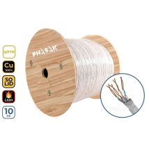 Phasak - Cable De Network S/ftp Cat. 6a 305m - Copper 100% Solid, Lszh, Awg23, High Speed 10gbps, Coil De 305 Metres, Phr 660 For High Speed De 