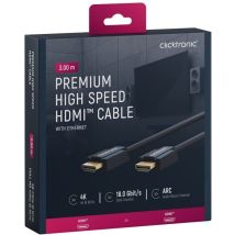 Premium Câble hdmi haute vitesse avec Ethernet - Câble Premium 1x hdmi mâle 1x hdmi mâle 3,0 m uhd 4K @ 60 Hz - 3 m (70304) - Clicktronic