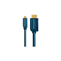 Clicktronic Câble adaptateur HDMI vers micro-HDMI , Câble Premium 1x HDMI mâle 1x Micro-HDMI mâle 2,0 m UHD 4K @ 30 Hz, 2 m (70328)