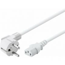 goobay Câble de Raccordement Coudé avec Prise C13, 5 m, Blanc (51321)