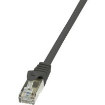 CP1093S RJ45 Câble réseau, câble patch cat 5e f/utp 10.00 m noir avec cliquet d'encastrement 1 pc(s) - Logilink